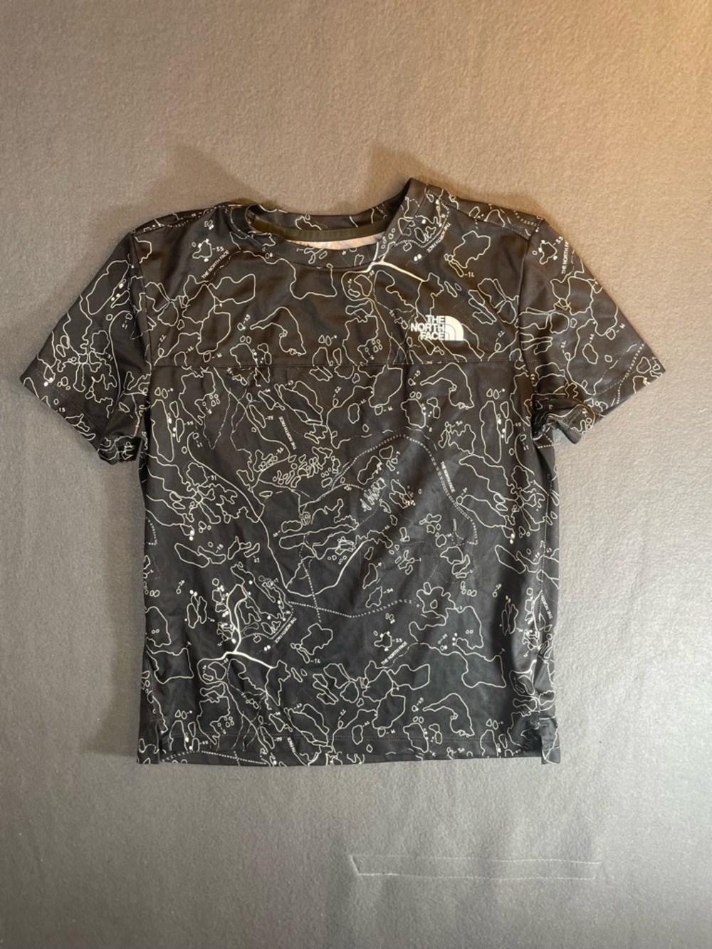 The North Face Black and White Topo Graphic Short Sleeve Tee